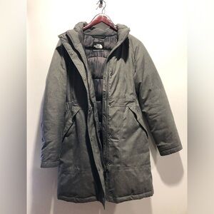The North Face Charcoal Hooded Goose Down Coat